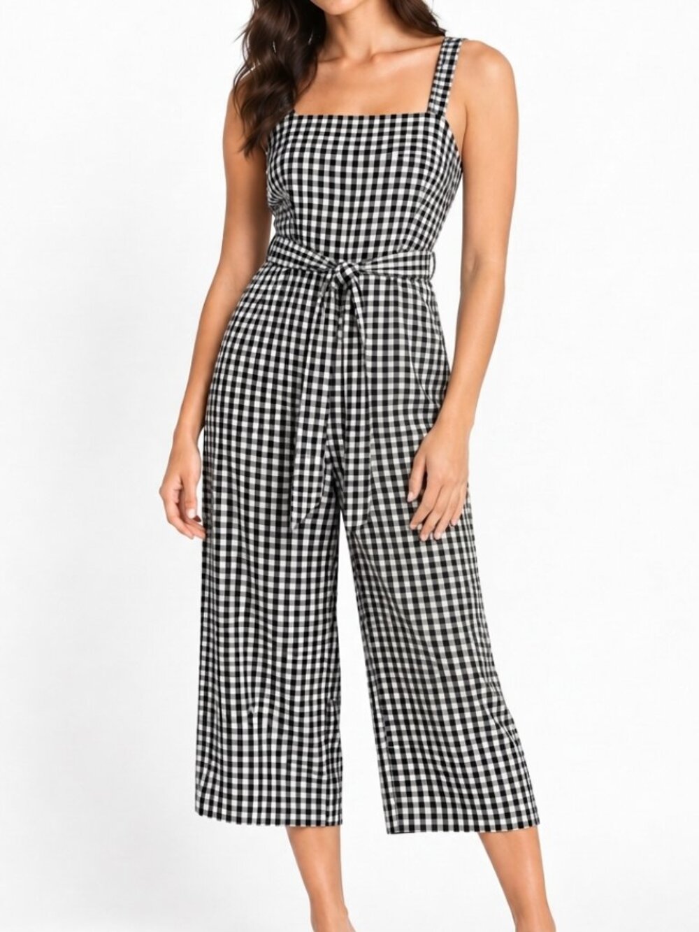 ROW.A Black & White Gingham 3/4 Length Jumpsuit 🖤🤍